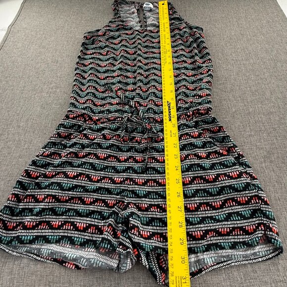 Old Navy Romper Sleeveless Scoop Neck Drawstring Small Viscose Stripes - Picture 7 of 10